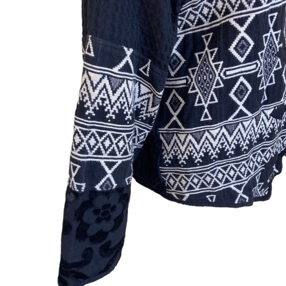 Vintage 90s Tribal Southwestern Tapestry Blazer Jacket Metal Buttons Sz M - Picture 7 of 16